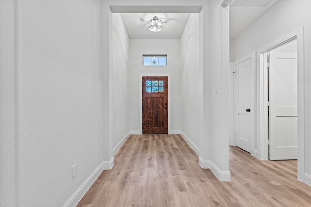 entryway with light wood-type flooring