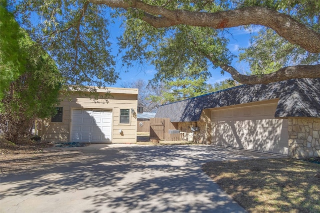 exterior space featuring a garage