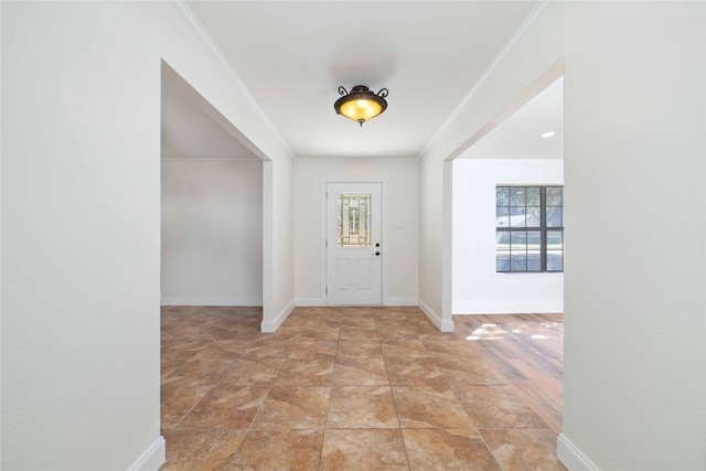 entrance foyer with crown molding