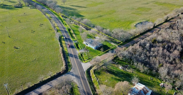 bird's eye view with a rural view