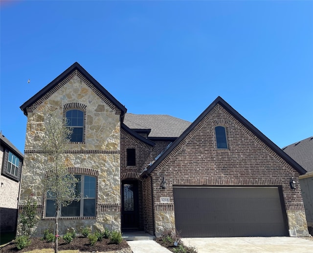 view of front of home with a garage