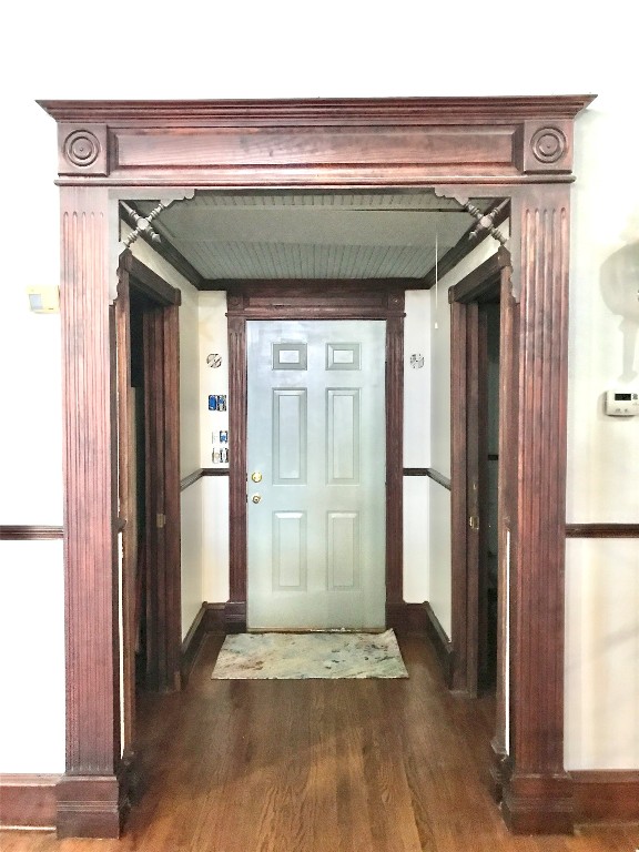 interior space featuring dark hardwood / wood-style flooring