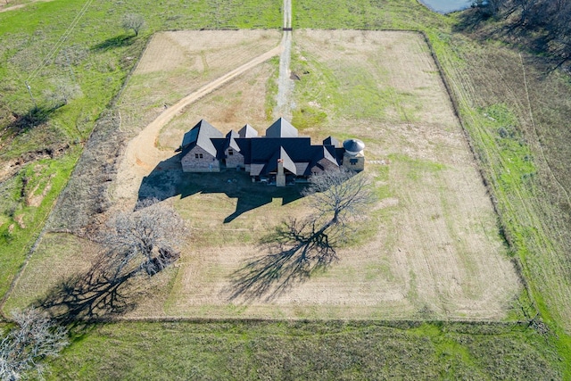 drone / aerial view with a rural view