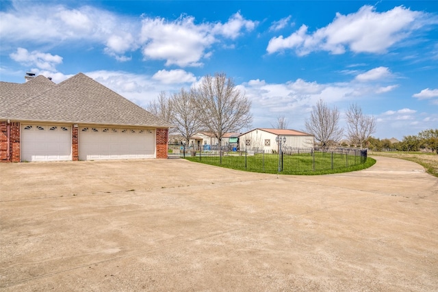 exterior space featuring a garage