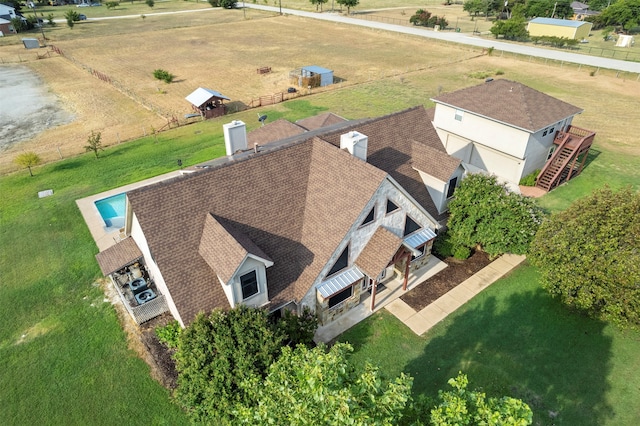 aerial view with a rural view