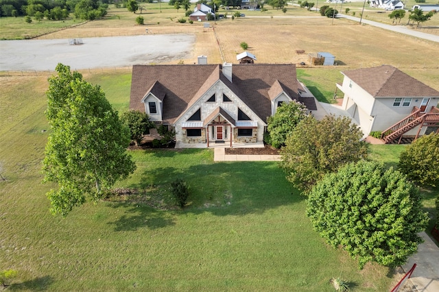 drone / aerial view with a rural view