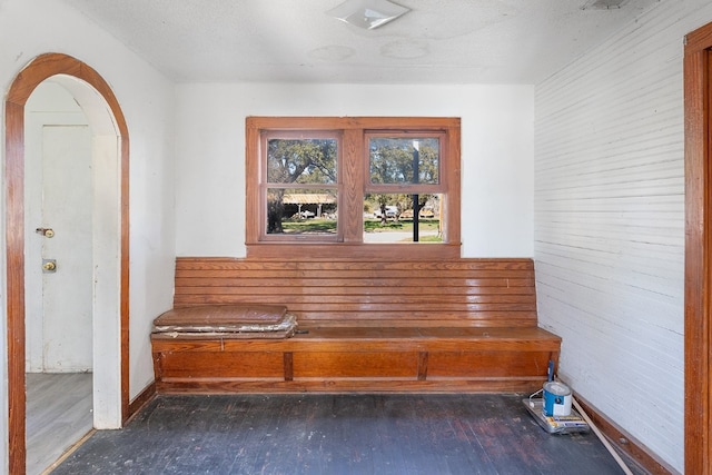 mudroom with dark wood-type flooring