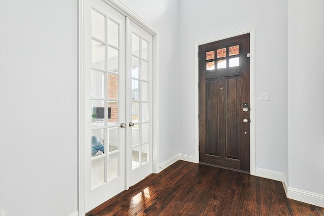 entryway featuring dark hardwood / wood-style flooring