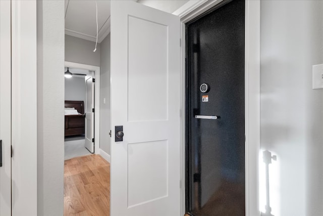 hallway featuring light hardwood / wood-style floors