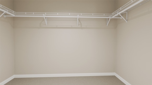 walk in closet with carpet