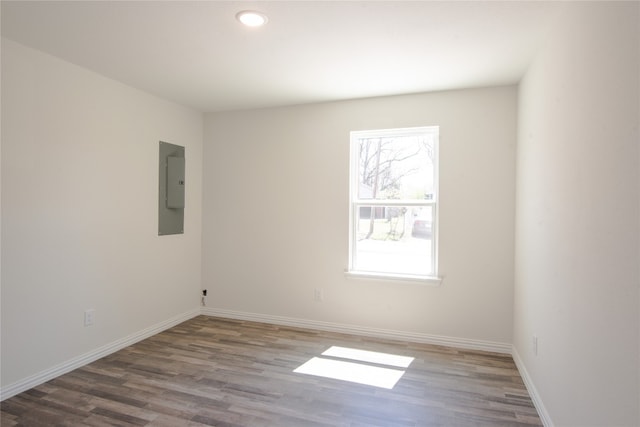 empty room with dark wood-type flooring