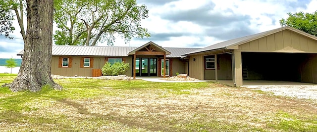 exterior space featuring a garage