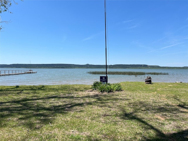 property view of water featuring a dock