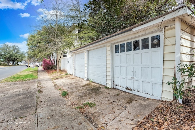 view of garage