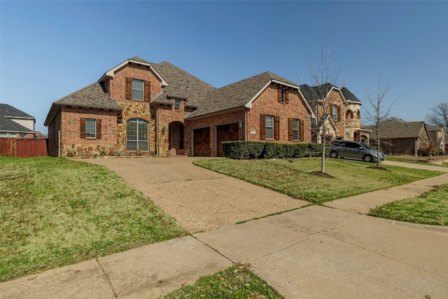 view of front of house with a front lawn