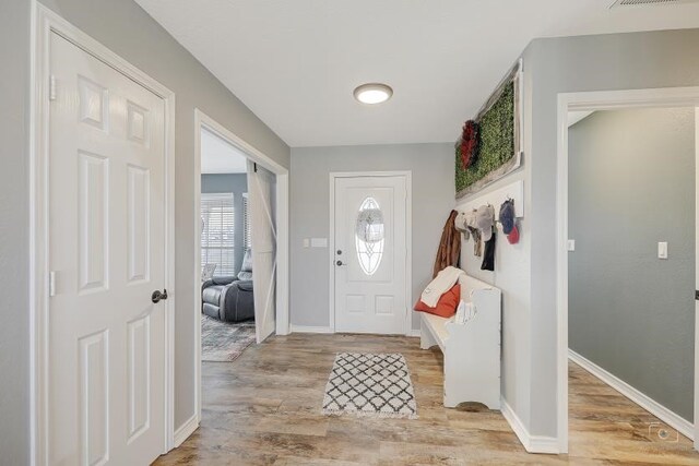 entryway featuring light wood-type flooring