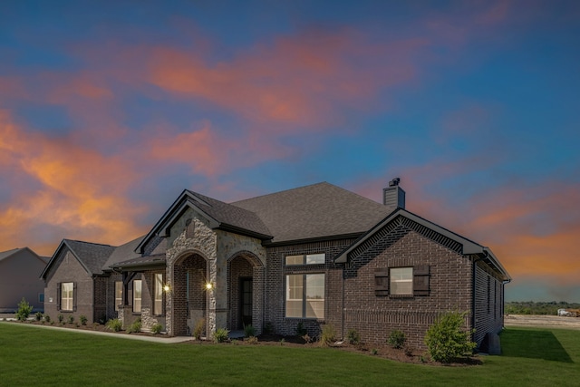 view of front of house with a front yard