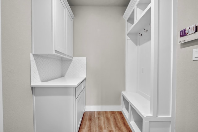 mudroom featuring light hardwood / wood-style floors