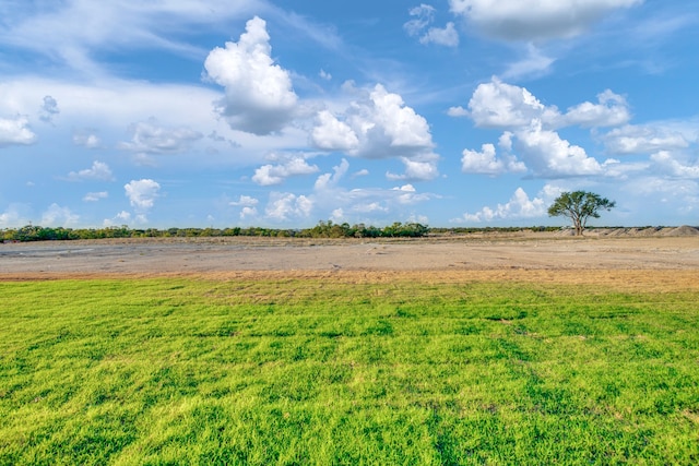 view of yard with a rural view