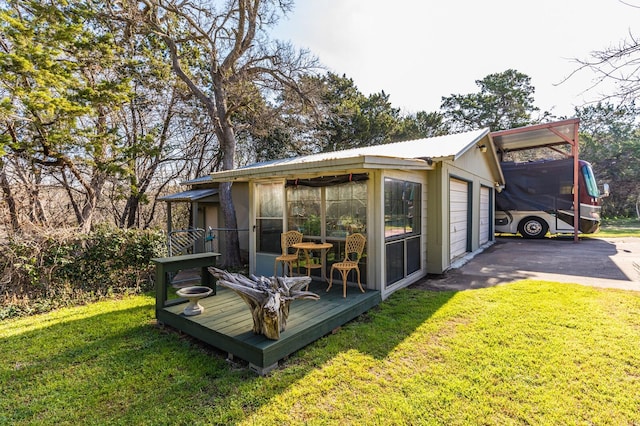 view of outdoor structure with a garage