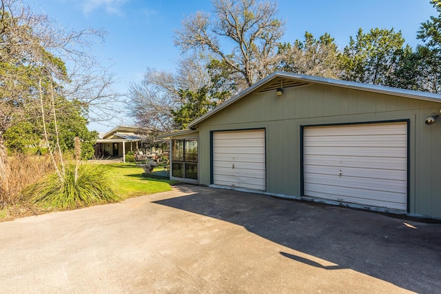 view of garage