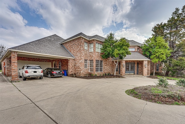 view of property featuring a garage