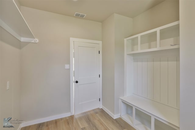 mudroom with light wood-type flooring