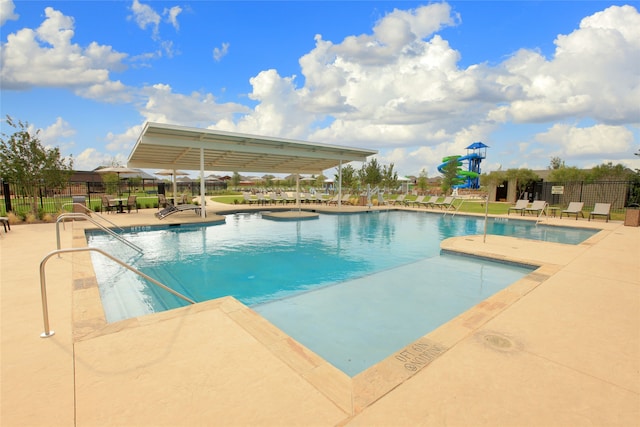 view of pool with a patio