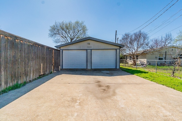 view of garage