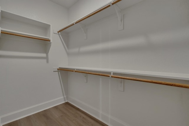 spacious closet featuring hardwood / wood-style floors