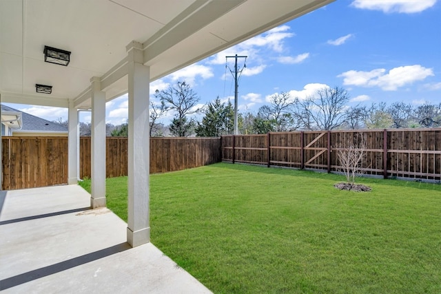 view of yard with a patio