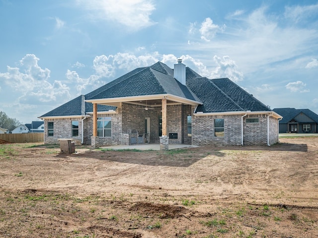 view of front of home with a patio