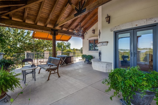 view of patio / terrace featuring french doors