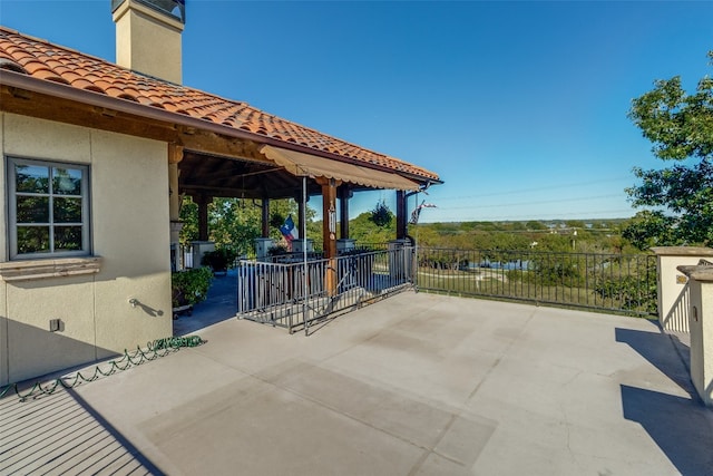 view of patio featuring a gazebo