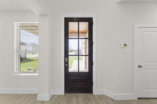 entryway with light wood-type flooring