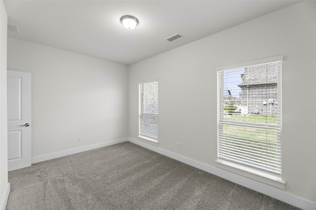 carpeted empty room featuring a healthy amount of sunlight