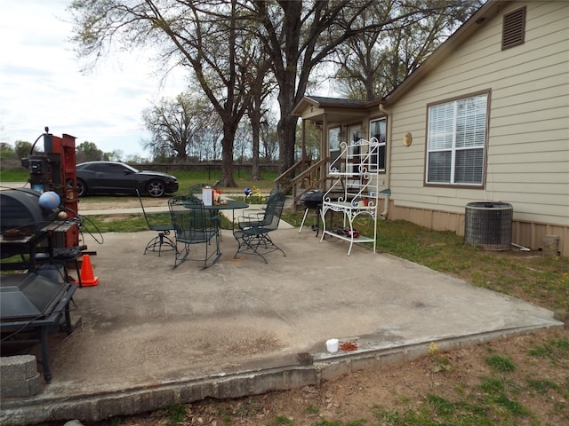 view of patio with central AC