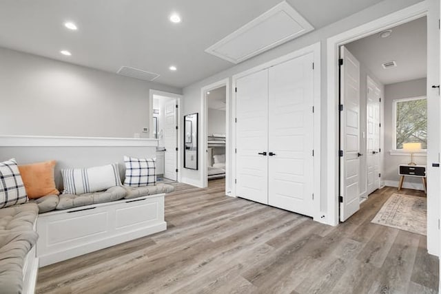 interior space featuring light wood-type flooring