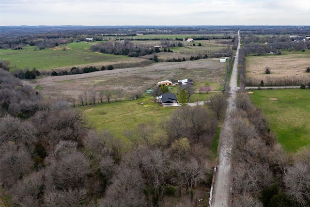 aerial view featuring a rural view