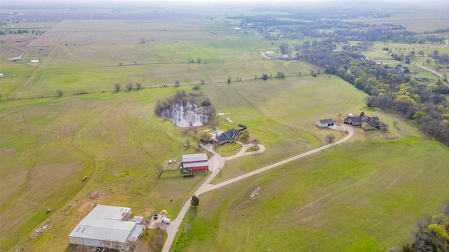 aerial view with a rural view