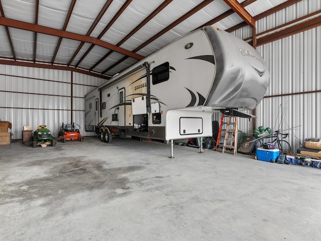 garage featuring metal wall