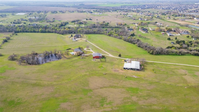 bird's eye view with a rural view