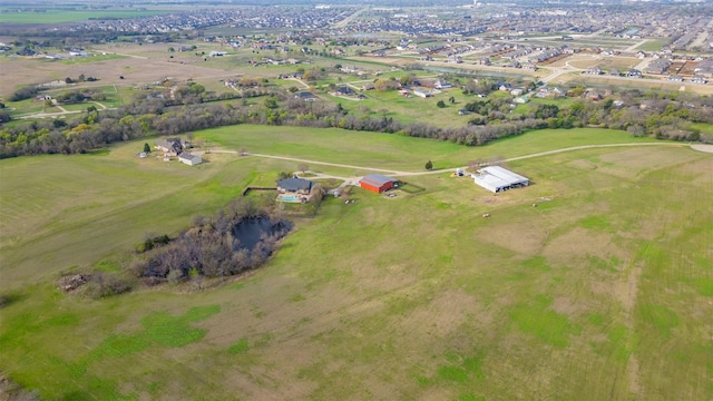 bird's eye view featuring a rural view