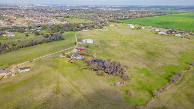 drone / aerial view with a rural view