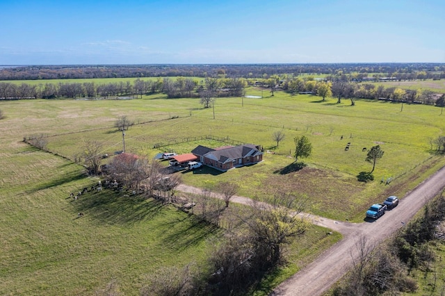 aerial view with a rural view