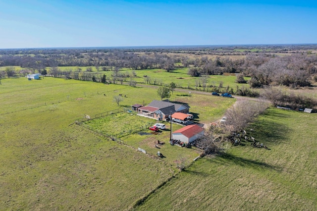 aerial view with a rural view