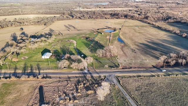 drone / aerial view with a rural view