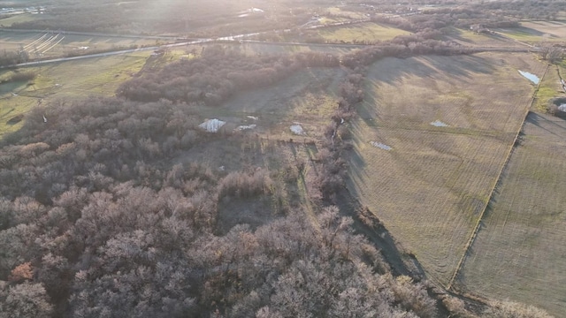 birds eye view of property featuring a rural view