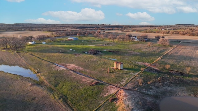 drone / aerial view with a rural view