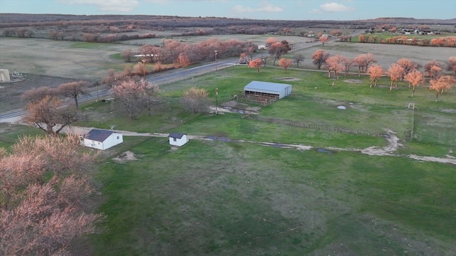 aerial view featuring a rural view